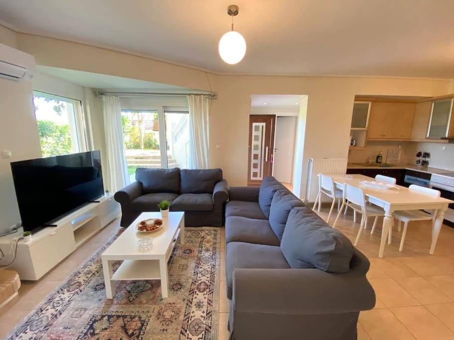 Cozy 2 Room Apartment With Garden Near Athens Air-Port アルテミダ エクステリア 写真